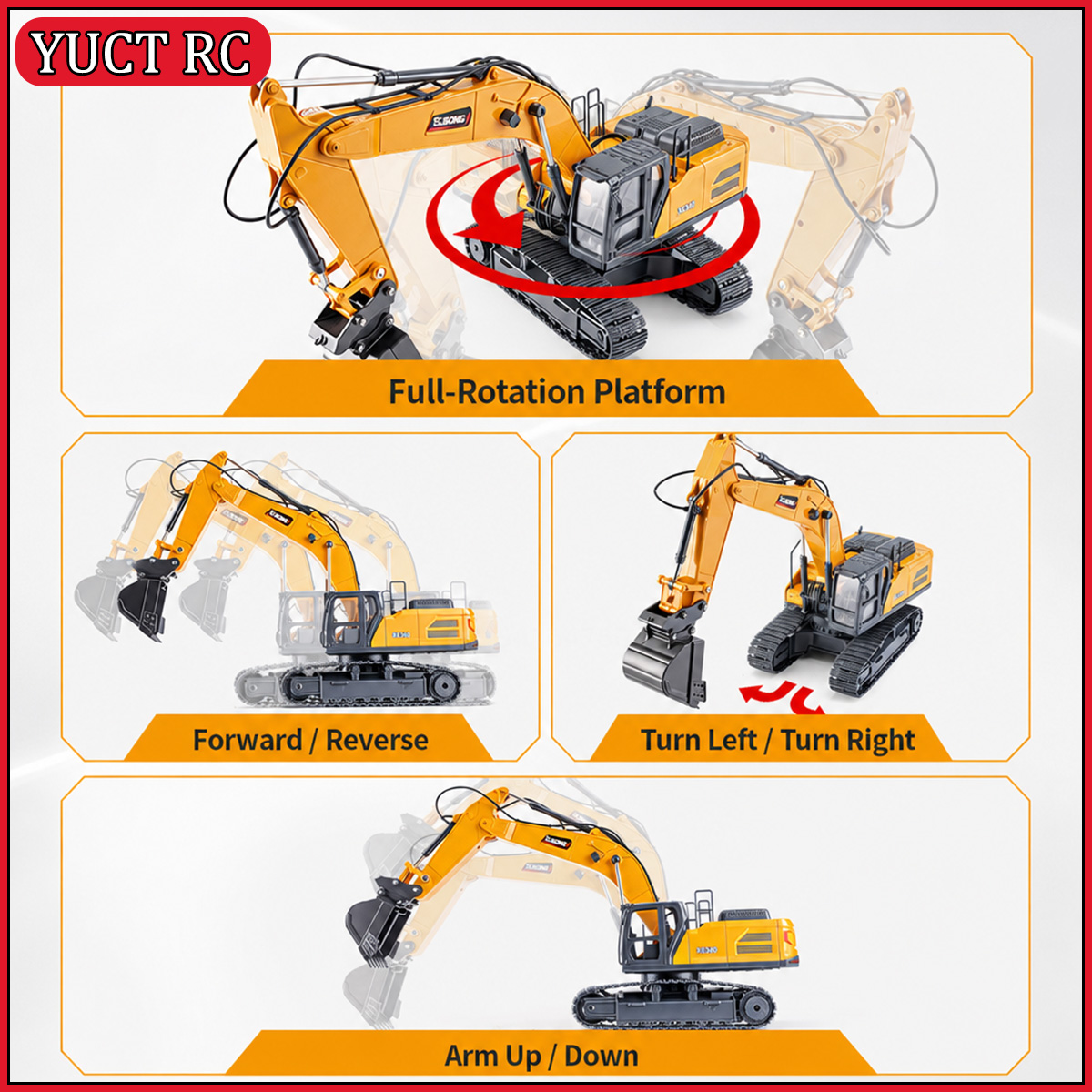 HUINA XCMG XE260 1/18 RC Graaf - Rc Excavator Hobby recensie en prijs